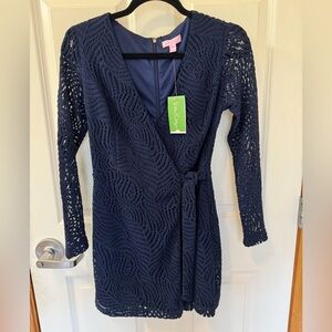 Lilly Pulitzer Navy Lace XS Romper NWT